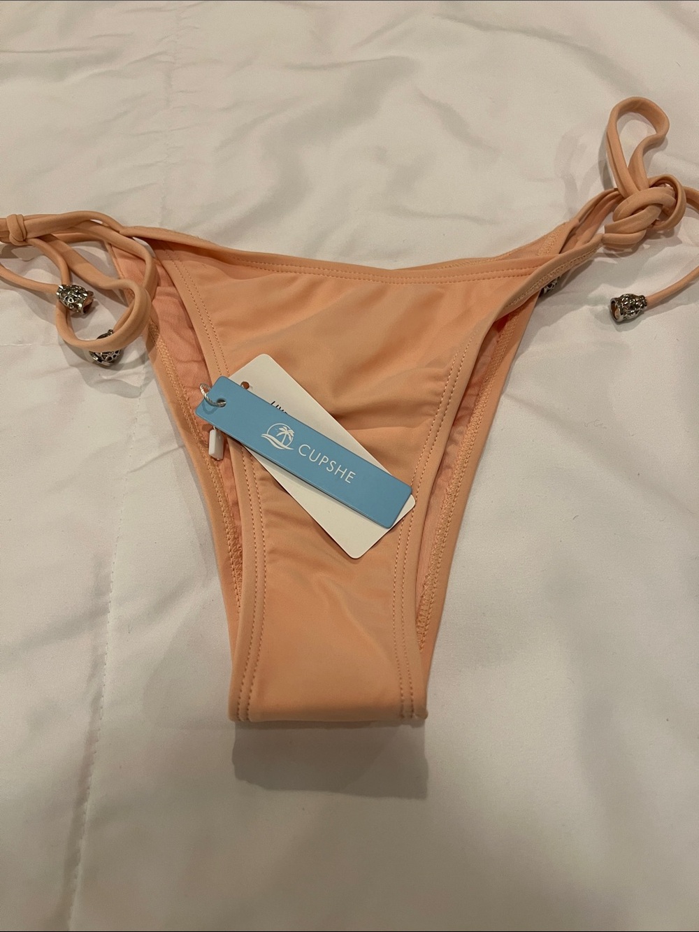 Cupshe Peach Tie-Side Bikini Bottom